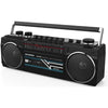 Sylvania - Retro Bluetooth BoomBox and Cassette Player with FM Radio, Black - 65-310994 - Mounts For Less