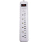 SyncPower SP-6FS-400J-W 400 Joules Surge Protector, 6 Outlets, Indoor, White - 44-SP-6FS-400J-W - Mounts For Less