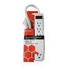 SyncPower SP-6PB-W Indoor Power Bar 6 Outlets White - 44-SP-6PB-W - Mounts For Less