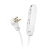 SyncPower SP-EXT3-10WH 10 Foot Extension Cord with 3 Outlets Connector White - 44-SP-EXT3-10WH - Mounts For Less