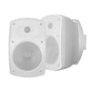 SyncSound SS-MC60-WH 6.5" 100W Outdoor-Indoor Speakers Pair 8 Ohms With Wall Mounting Brackets White - - Mounts For Less