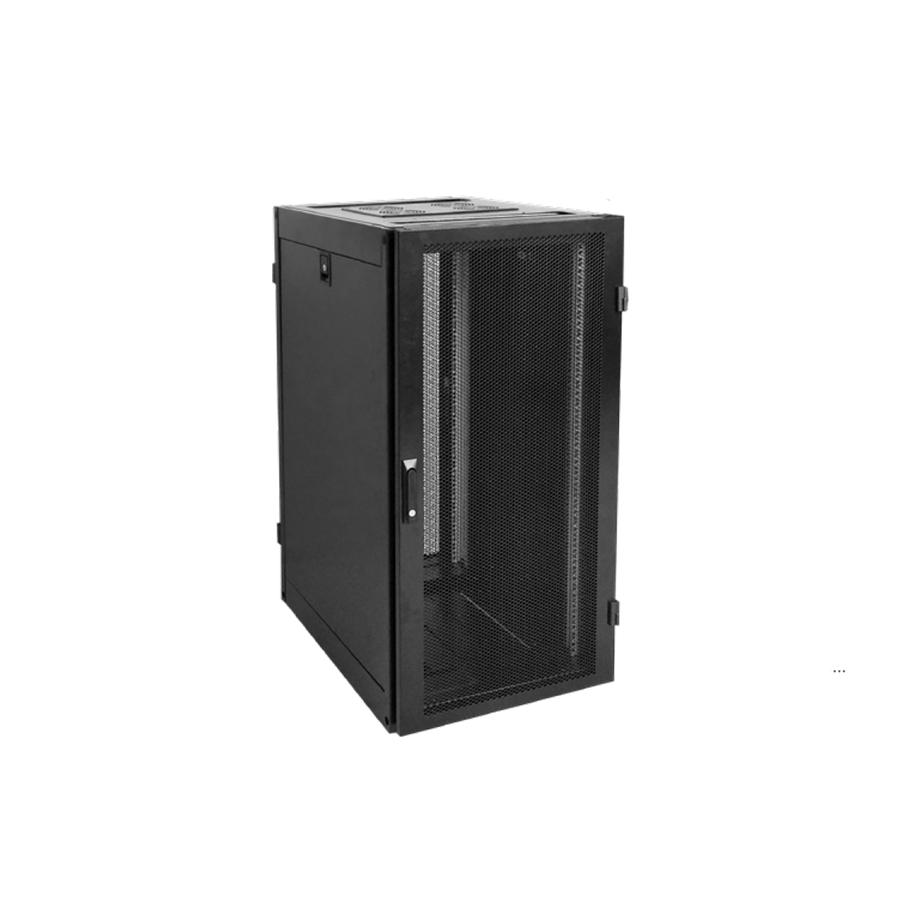 SyncSystem SSYS-RACK-24-SV Server Cabinet 24U with Mesh Door, Fully Assembled, Black - 44-SSYS-RACK-24-SV - Mounts For Less