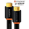 SyncWire Flat Professionnal High Speed HDMI Cable 2.0 4K 50/60Hz CL3/ FT4 Black Lenghts 10M - 22-0034 - Mounts For Less