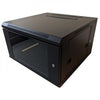TechCraft - 6U Double Hinged Wall Mounted Network Cabinet, Swing Out Design, Plexiglass Door with Lock, Black - - Mounts For Less