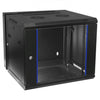 TechCraft - 6U Double Hinged Wall Mounted Network Cabinet, Swing Out Design, Plexiglass Door with Lock, Black - - Mounts For Less