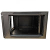 TechCraft - 6U Fixed Wall Mounted Network Cabinet, Tempered Glass Door with Lock, Black - 98-ZPP-RM-6U - Mounts For Less