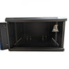 TechCraft - 6U Fixed Wall Mounted Network Cabinet, Tempered Glass Door with Lock, Black - - Mounts For Less