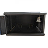 TechCraft - 6U Fixed Wall Mounted Network Cabinet, Tempered Glass Door with Lock, Black - 98-ZPP-RM-6U - Mounts For Less