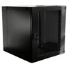 TechCraft - 9U Double Hinged Wall Mounted Network Cabinet, Swing Out Design, Plexiglass Door with Lock, Black - - Mounts For Less
