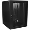 TechCraft - 9U Fixed Wall Mounted Network Cabinet, Plexiglass Door with Lock, Black - - Mounts For Less