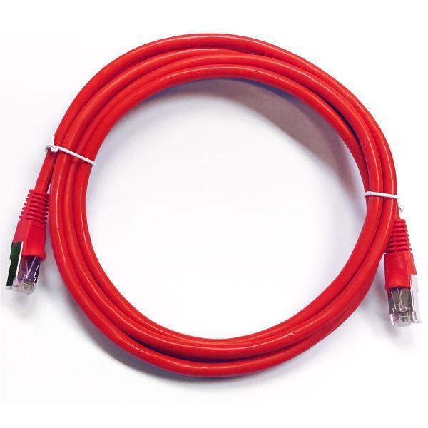 TechCraft Ethernet cable network Cat5e RJ-45 shielded 0.5 ft Red - 89-0453 - Mounts For Less