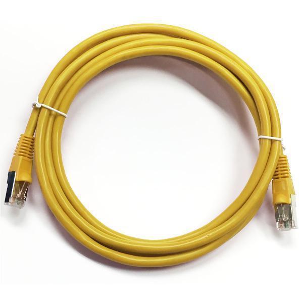 TechCraft Ethernet cable network Cat5e RJ-45 shielded 0.5 ft Yellow - 89-0455 - Mounts For Less