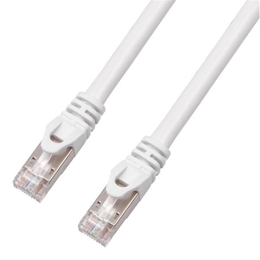 TechCraft - FTP Network Cable with Metal Connectors CAT8, Shielded, 5 Feet Length, White - 98-C-C8-05W - Mounts For Less
