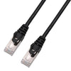 TechCraft - FTP Network Cable with Metal Connectors CAT8, Ultra-thin, Shielded, 1 Feet Length, Black - 98-C-C8S-01BK - Mounts For Less