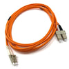 TechCraft Optic Fiber Network Cable OM1 LC to SC Orange 2 meters (6.5 ft) - 98-CFOD-LCSC2M - Mounts For Less
