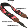 USA GEAR GRCMMS0100FLEW Camera Strap with Adjustable Anti-Slip Neoprene Cushion Floral - 78-122543 - Mounts For Less