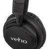 Veho ZB-5 - Bluetooth, Lightweight and Foldable Headset with Microphone and Audio Controls Black - 67-CEVEP-012-ZB5 - Mounts For Less