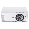 Viewsonic PS600W 3D Ready Short Throw DLP Projector - 16:10 - 1280 x 800 - Front Ceiling - 720p - 5000 Hour Normal Mode - 15000 Hour Economy Mode - WXGA - 22000:1 - 3500 Lumens - HDMI - USB - 3 Year Warranty - 71-2733ZA - Mounts For Less