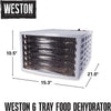 Weston 6-Tray Non-Stick Food Dehydrator, Ultra-Quiet Fan, 500W, White - 119-75-0301-W - Mounts For Less