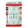 Xtreme - Wall Adapter to 6 Outlets with 2 USB 2.4A Ports, White - 78-117296 - Mounts For Less