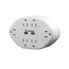 Xtreme - Wall Adapter to 6 Outlets with 2 USB 2.4A Ports, White - 78-117296 - Mounts For Less