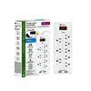 Xtricity 3-70628 Surge Protector 8 Outlets 1050 Joules 6FT Cord 2USB White - 76-3-70628 - Mounts For Less