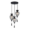 Xtricity - 3-Light Pendant, 15'' Wide, From the QueensDown Collection, Black - 76-5-90253 - Mounts For Less
