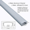 Yoho Aluminum Channels with Diffusers for LED Strip Lights, 17.5x8mm, Pack of 10 - 40-619793516454 - Mounts For Less