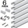 Yoho LED Aluminum Channel with Cover, Diffuser, End Cap and Mounting Clip, 1 Meter, Pack of 6 - 40-619793516461 - Mounts For Less