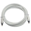 AMX Toslink Audio Fiber Optic Cable Premium Metal Connectors 6 Ft White - 07-0127 - Mounts For Less
