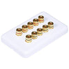 Banana binding post wall plate for 5 speakers gold plated white - 07-0057 - Mounts For Less