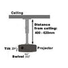 Ceiling projector mount black max 33 lbs & Up to 620mm extention - 05-0012 - Mounts For Less