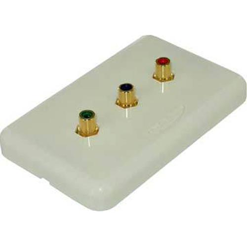 Component Wall Plate (3 RCA female to female couplers) White - 07-0072 - Mounts For Less