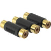 Composite Coupler F/F with 3 RCA plug - - Mounts For Less