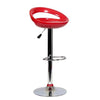 Contemporary Bar Stool Swivel & Adjustable Chrome & Red - 36-0005 - Mounts For Less