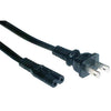 Electrical Power Cord, Figure 8, C7, 6 ft Black - - Mounts For Less