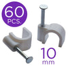 eLink CV-51597 Nail-In White Cable Clips 10MM 60 Units - 85-0096 - Mounts For Less
