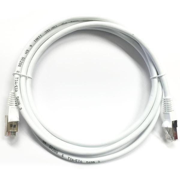 Ethernet cable network Cat6 550MHz RJ-45 shield 50 ft White - 89-0273 - Mounts For Less