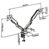 Gas Spring Desk Mount Bracket 2 Articulated Arms For TV / Monitor 13" À 27" - 04-0342 - Mounts For Less