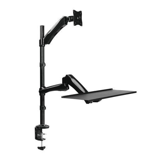 Gas Spring Desk Mount Sit Stand Bracket 2 Articulated Arms For Monitor 13" À 27" And Keyboard - 04-0343 - Mounts For Less