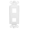 GlobalTone "Decora" Keystone wallplate white 2 bays - 88-0049 - Mounts For Less