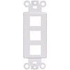 GlobalTone "Decora" Keystone wallplate white 3 bays - - Mounts For Less