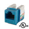 Globaltone Keystone Connector Cat6 RJ-45 Punch Type 110 Female Blue - 88-0060 - Mounts For Less