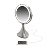 iHome ICVBT8SNC 9 '' Double Sided Vanity Mirror with USB Charging, Bluetooth and Speaker, Silver - 78-131401 - Mounts For Less