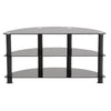 Impressions BM-102 Black Curved TV Stand With 3 Black Glass Shelves - 12-0033 - Mounts For Less
