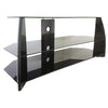 Impressions BTV-202 TV Audio-Video Table With 3 Shelves In Tempered Glass - 12-0039 - Mounts For Less
