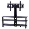 Impressions BTV-204 Swivel TV Stand 3 Shelves Tempered Glass Black 32" to 55" - 12-0043 - Mounts For Less