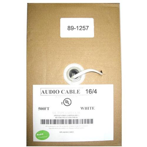 In-Wall Speaker Cable CMR CL3R OFC Stranded UL 16X4 AWG In Pull Box 500Ft White - 98-CZ-16500CMR-4 - Mounts For Less