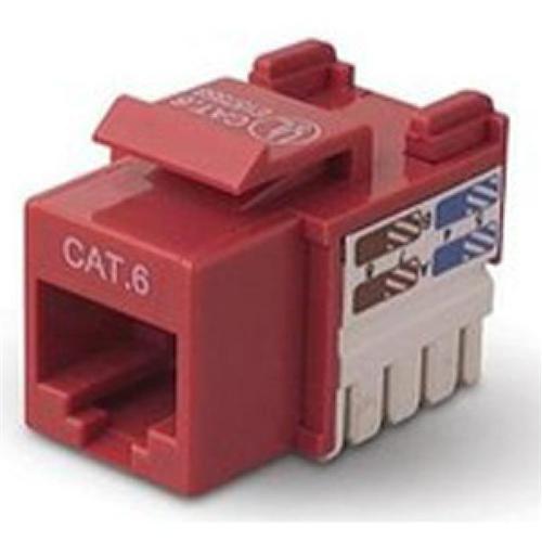 Keystone Connector Cat6 RJ-45 Punch Type 110 Female Red - 88-0071 - Mounts For Less