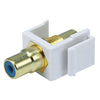 Keystone connector RCA blue center coupler F/F White - - Mounts For Less